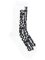 Comme Des Garçons chaussettes en tricot avec logo intarsia