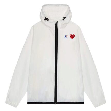 Veste zippée Comme des Garçons Play x K-Way Claude blanche