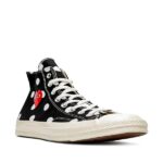 Baskets Converse Red Heart à pois, pointure 70 (noires)