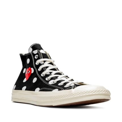 Baskets Converse Red Heart à pois, pointure 70 (noires)