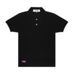 PLAY CDG Polo Rouge Invader Cœur et Emblème Bleu (Noir)