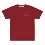 T-shirt basique PLAY CDG à deux emblèmes (bordeaux)