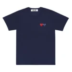 T-shirt basique PLAY CDG à deux emblèmes (marine)