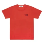T-shirt basique PLAY CDG à deux emblèmes (rouge)