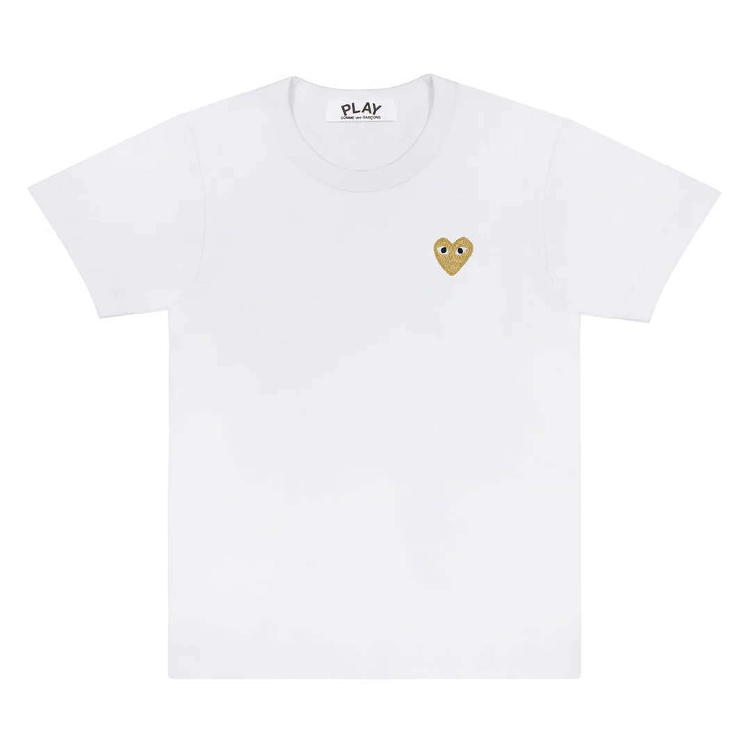 327 T-shirt basique PLAY CDG emblème doré (blanc) - Image 1