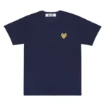 T-shirt basique PLAY CDG emblème doré (marine) - Image 2