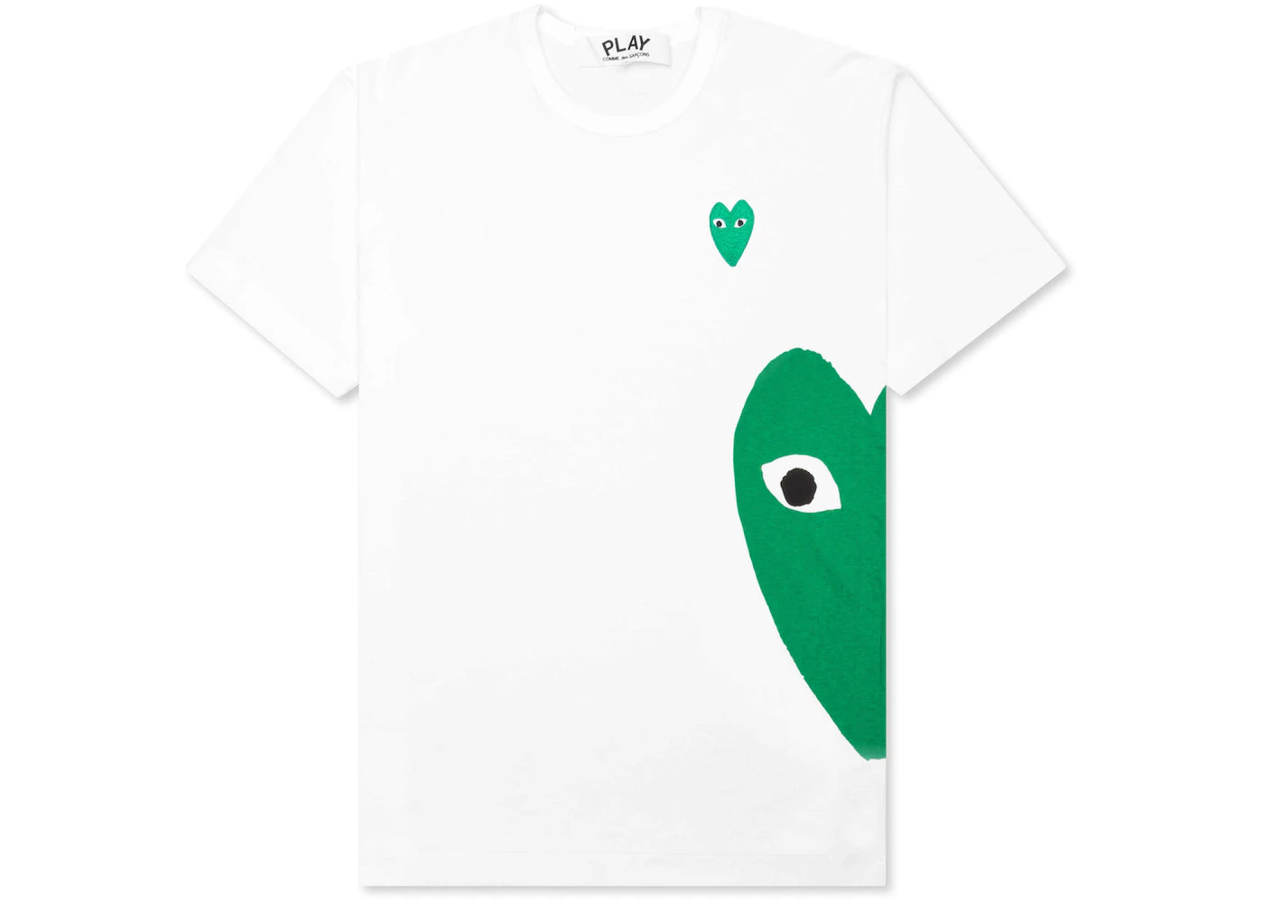 340 T-Shirt blanc CDG Play Green Emblem Heart - Image 1