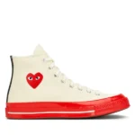 CONVERSE SEMELLE ROUGE MONTANTE (BLANC)