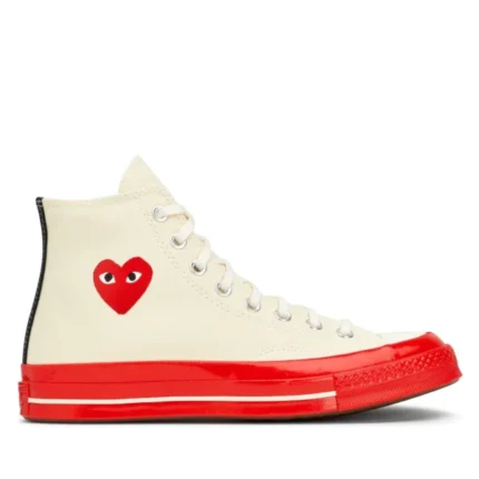 CONVERSE SEMELLE ROUGE MONTANTE (BLANC)