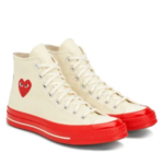 CONVERSE SEMELLE ROUGE MONTANTE (BLANC)
