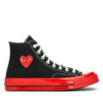 CONVERSE SEMELLE ROUGE MONTANTE (NOIR) - Image 2