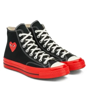 CONVERSE SEMELLE ROUGE MONTANTE (NOIR)