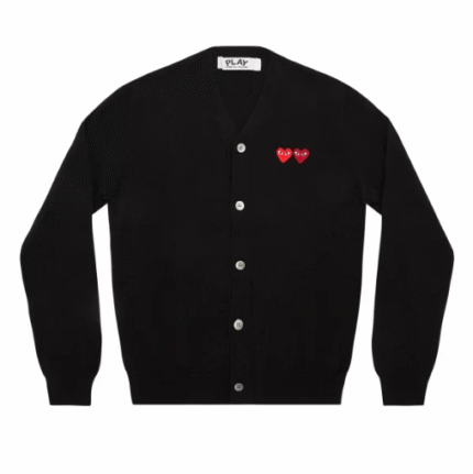 Cardigan homme Play à double emblème noir