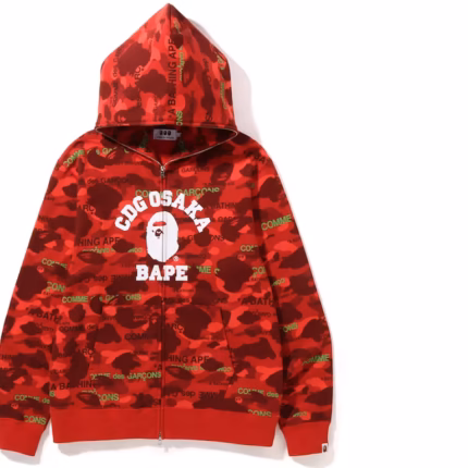 BAPE x Comme des Garçons Osaka Zip Hoodie Rouge