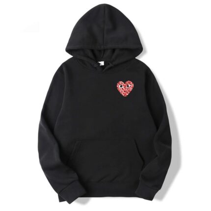Sweat à capuche avec petit logo CDG Camo Heart