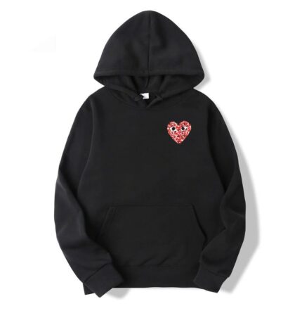 Sweat à capuche avec petit logo CDG Camo Heart