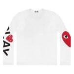 CDG Play Big Heart Manches Longues (Blanc) - Image 2
