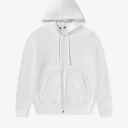 CDG Play Sweat à capuche noir à fermeture éclair avec cœur inversé et blanc