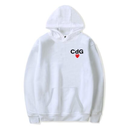 Sweat à capuche CDG avec petit logo et cœur