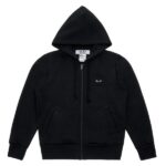 Sweat à capuche zippé Big Heart (noir)