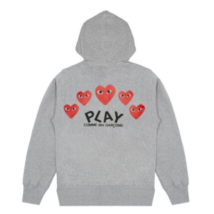 Sweat à capuche zippé multi-logos GRIS PLAY