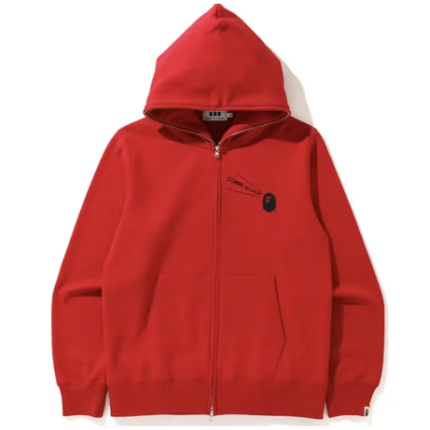 Sweat à capuche zippé BAPE x CDG rouge Osaka