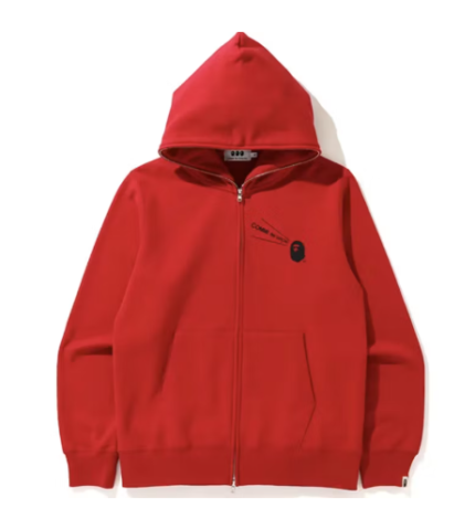 Sweat à capuche zippé BAPE x CDG rouge Osaka
