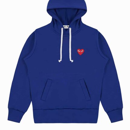 Sweat à capuche zippé CDG Play marine bleu
