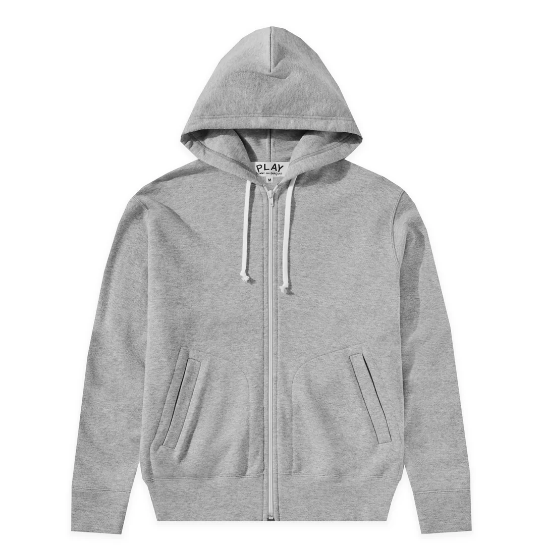 Sweat à capuche zippé PLAY avec cœur inversé (gris) Sweat à capuche zippé PLAY avec cœur inversé (gris)