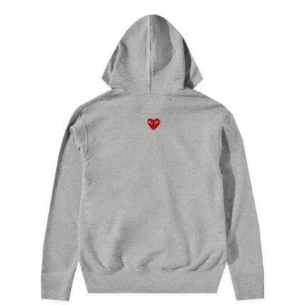 Sweat à capuche zippé PLAY avec cœur inversé (gris)
