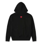 Sweat à capuche zippé PLAY cœur avec inversé (noir)