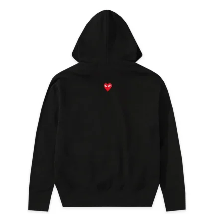 Sweat à capuche zippé PLAY cœur avec inversé (noir)