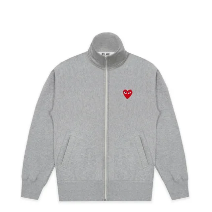 Sweat-shirt Zippé Gris PLAY à Logos Multiples | Veste Sweat Premium Unisexe