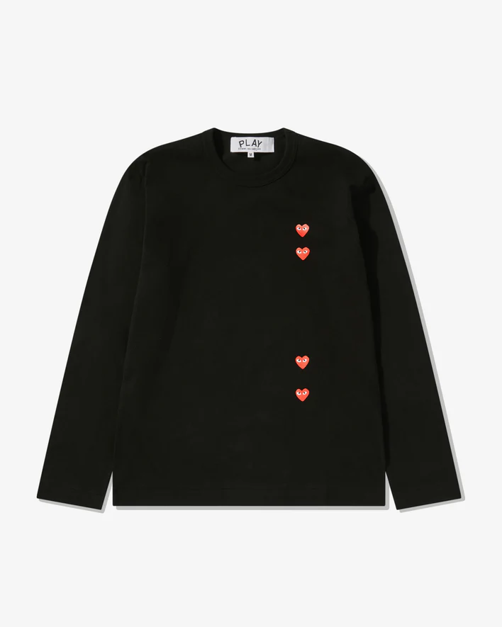 T-shirt à manches longues Play Multi Red Heart noir T-shirt à manches longues Play Multi Red Heart noir
